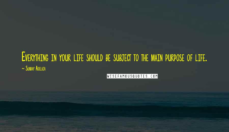 Sunday Adelaja Quotes: Everything in your life should be subject to the main purpose of life.