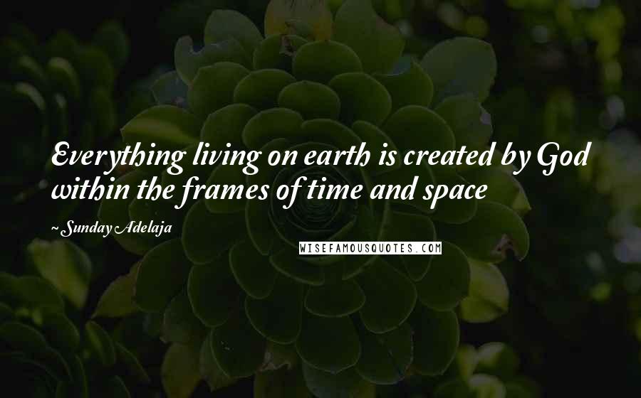 Sunday Adelaja Quotes: Everything living on earth is created by God within the frames of time and space