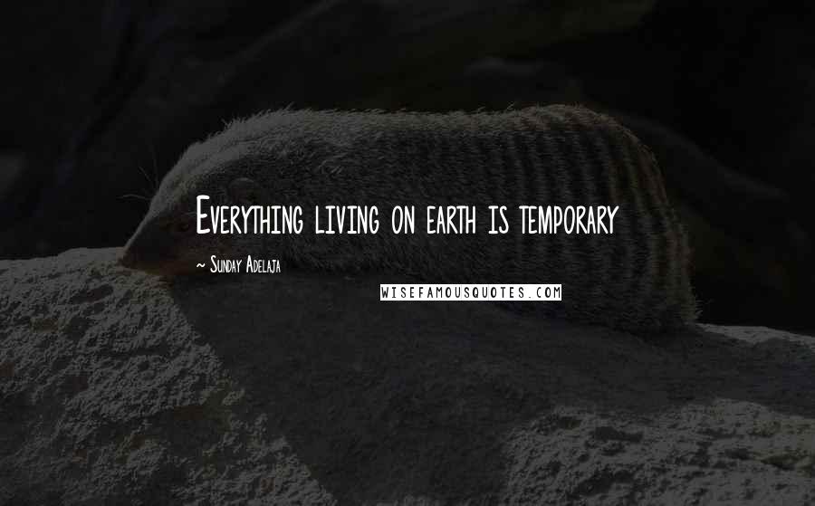 Sunday Adelaja Quotes: Everything living on earth is temporary