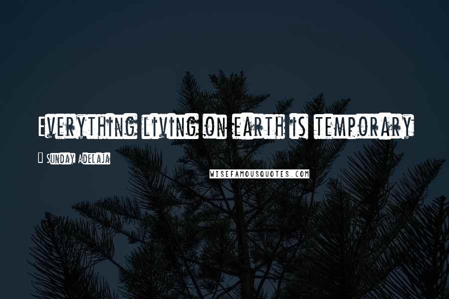 Sunday Adelaja Quotes: Everything living on earth is temporary