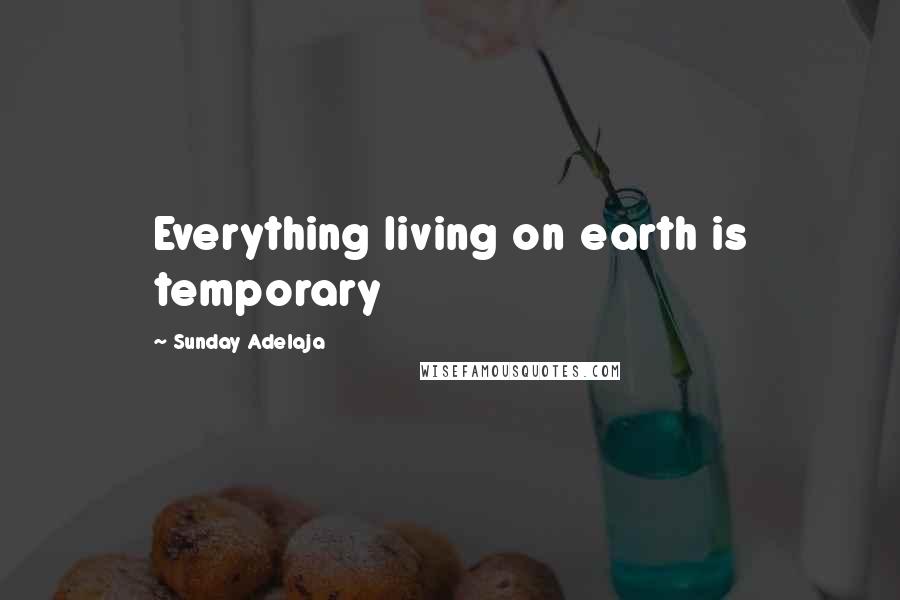 Sunday Adelaja Quotes: Everything living on earth is temporary