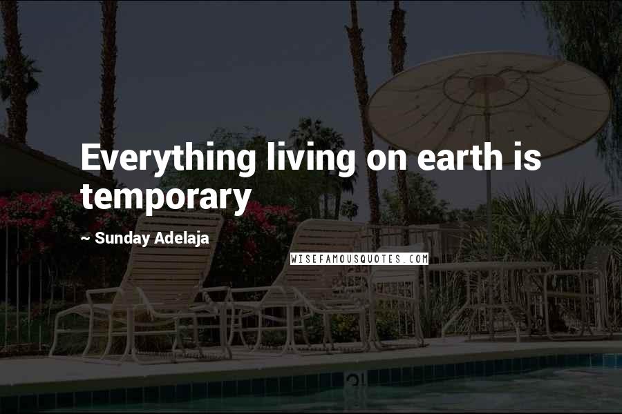 Sunday Adelaja Quotes: Everything living on earth is temporary