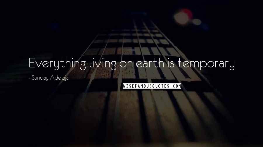 Sunday Adelaja Quotes: Everything living on earth is temporary