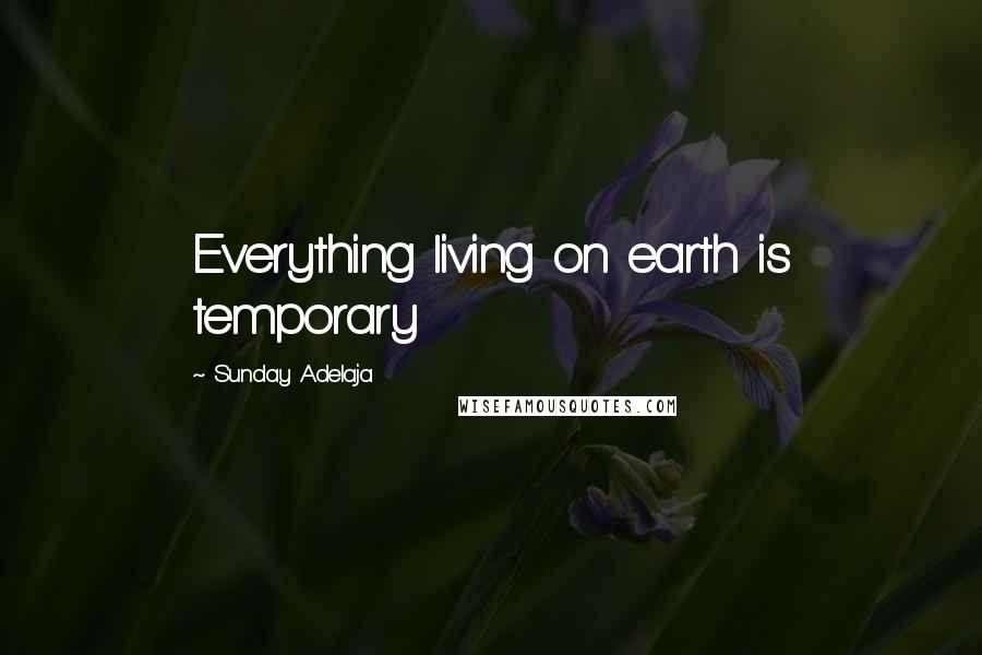 Sunday Adelaja Quotes: Everything living on earth is temporary