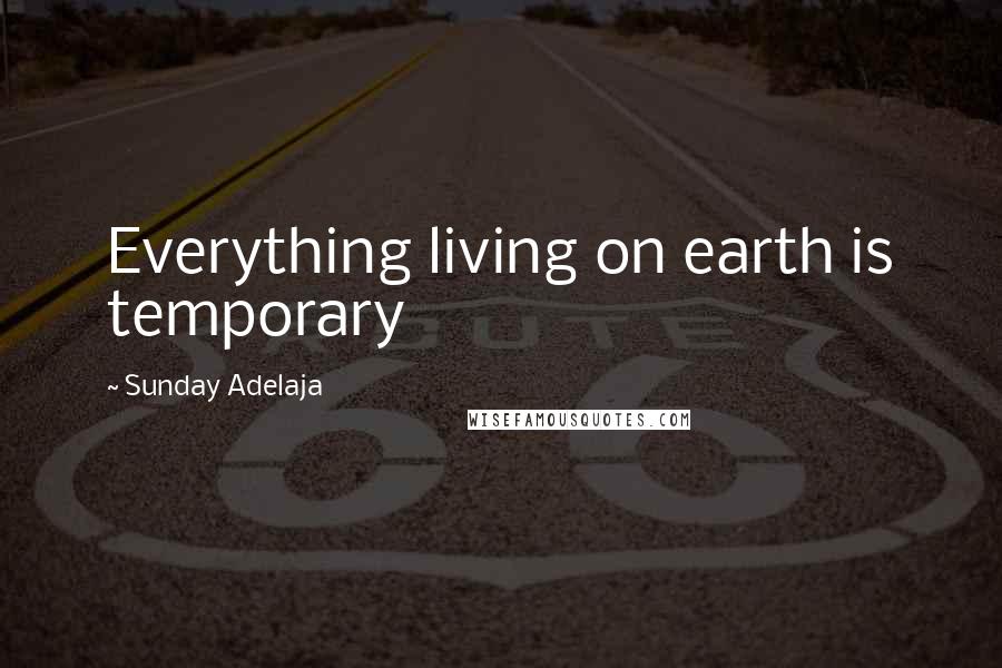Sunday Adelaja Quotes: Everything living on earth is temporary