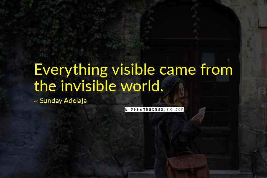 Sunday Adelaja Quotes: Everything visible came from the invisible world.