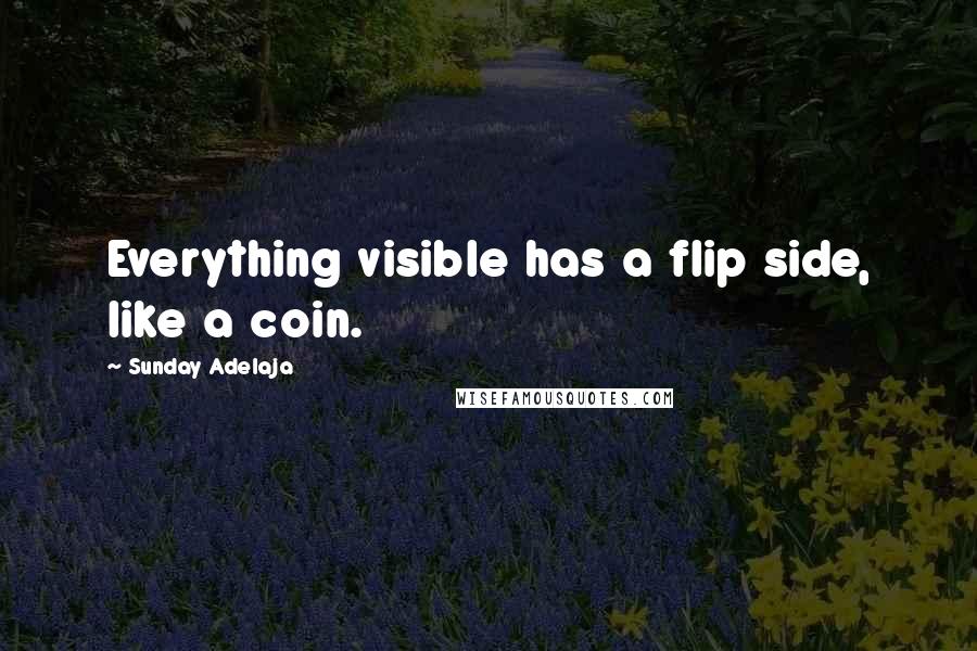 Sunday Adelaja Quotes: Everything visible has a flip side, like a coin.