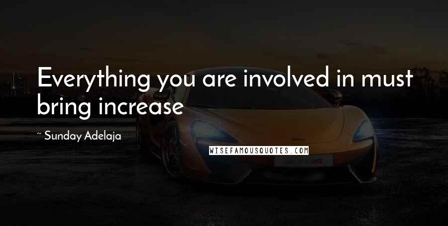 Sunday Adelaja Quotes: Everything you are involved in must bring increase