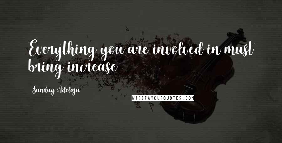 Sunday Adelaja Quotes: Everything you are involved in must bring increase