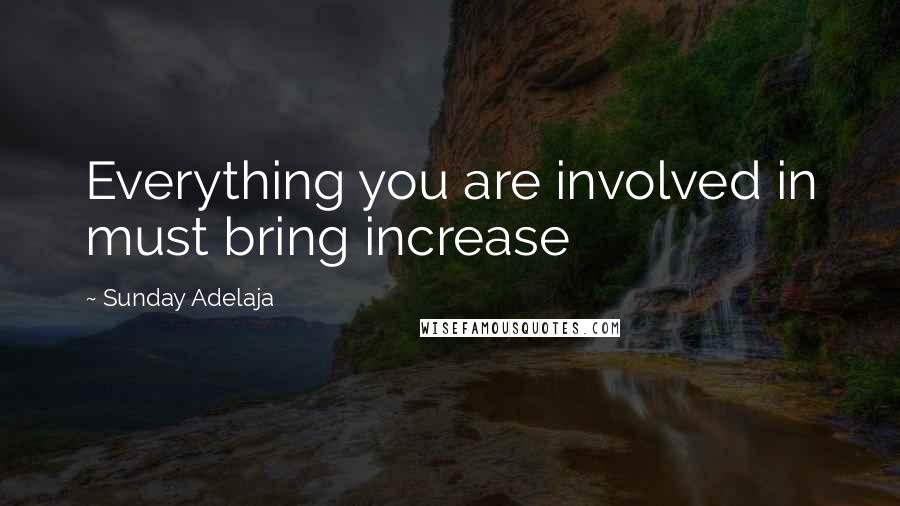 Sunday Adelaja Quotes: Everything you are involved in must bring increase