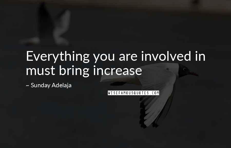 Sunday Adelaja Quotes: Everything you are involved in must bring increase