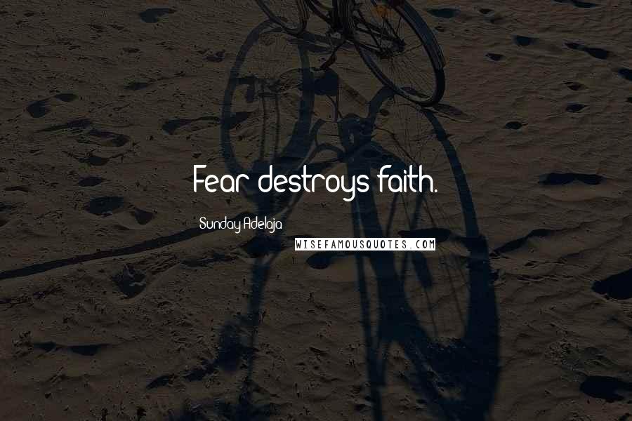 Sunday Adelaja Quotes: Fear destroys faith.