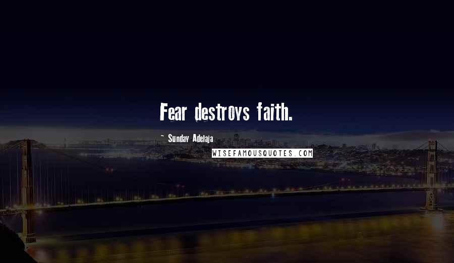 Sunday Adelaja Quotes: Fear destroys faith.