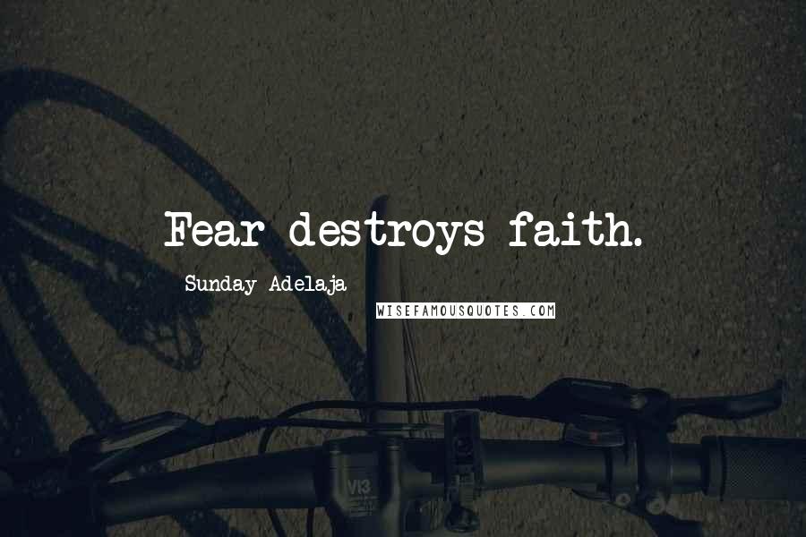 Sunday Adelaja Quotes: Fear destroys faith.