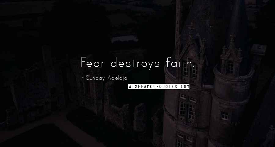 Sunday Adelaja Quotes: Fear destroys faith.