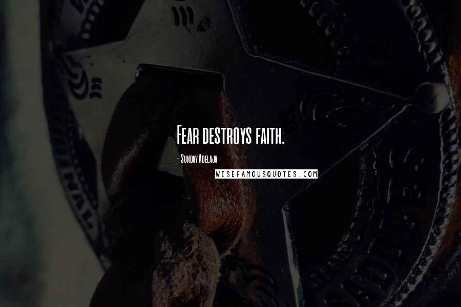 Sunday Adelaja Quotes: Fear destroys faith.