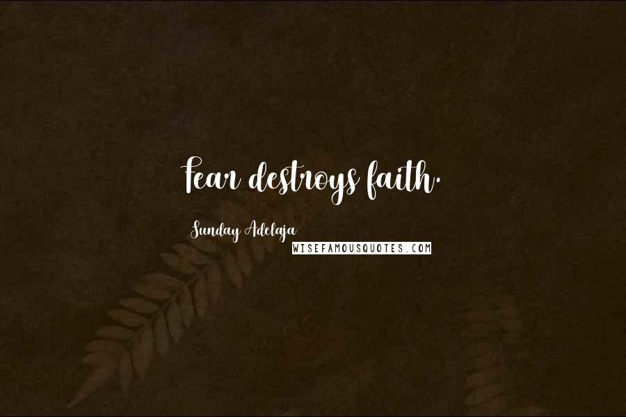 Sunday Adelaja Quotes: Fear destroys faith.