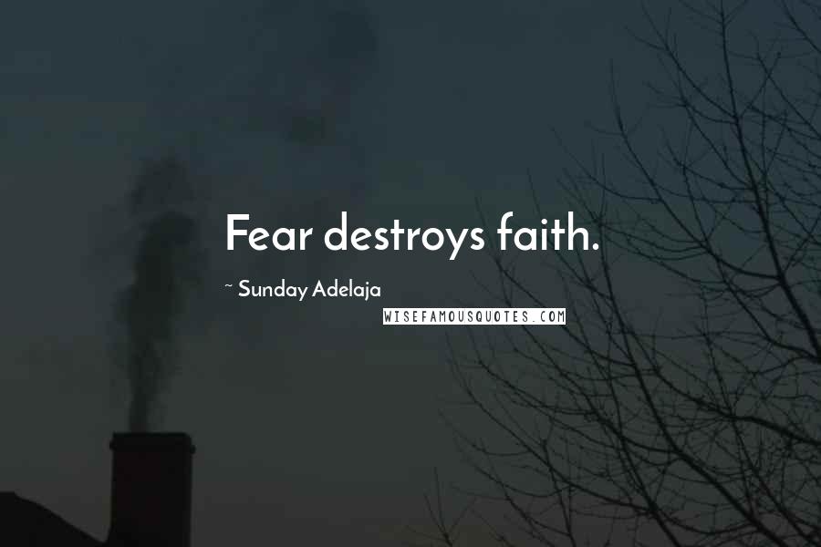 Sunday Adelaja Quotes: Fear destroys faith.