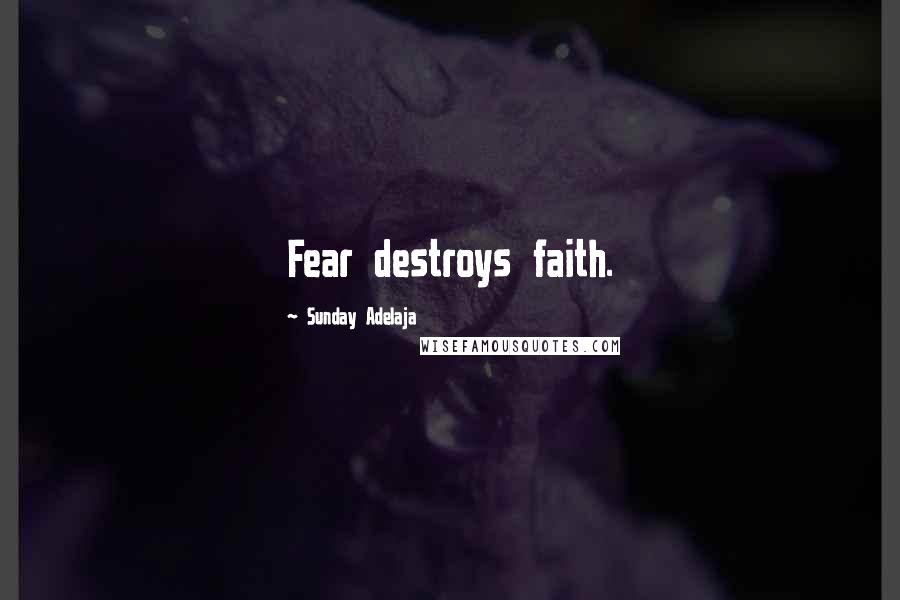 Sunday Adelaja Quotes: Fear destroys faith.