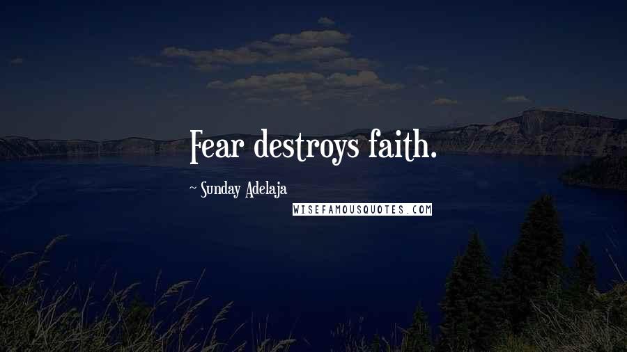 Sunday Adelaja Quotes: Fear destroys faith.