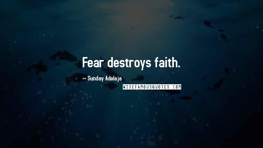 Sunday Adelaja Quotes: Fear destroys faith.