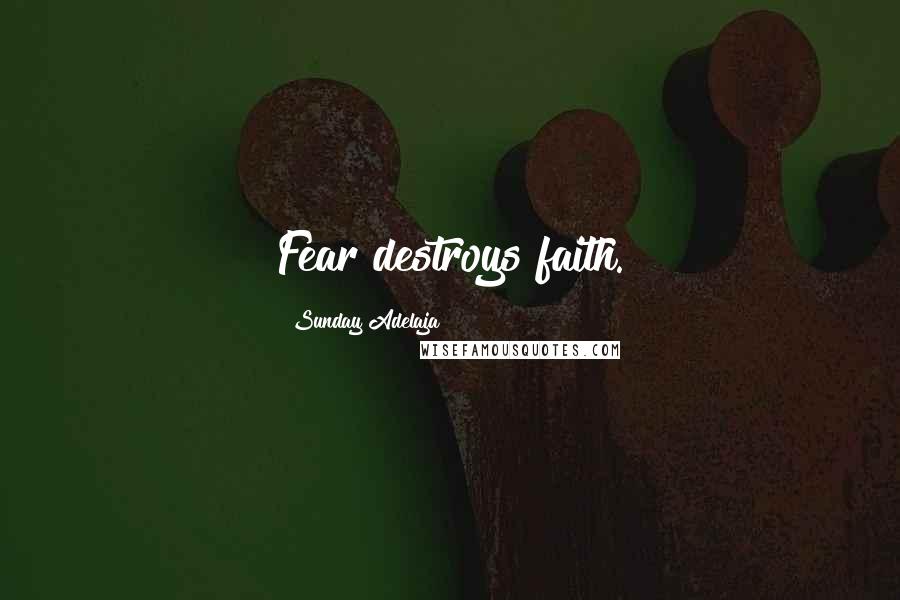 Sunday Adelaja Quotes: Fear destroys faith.