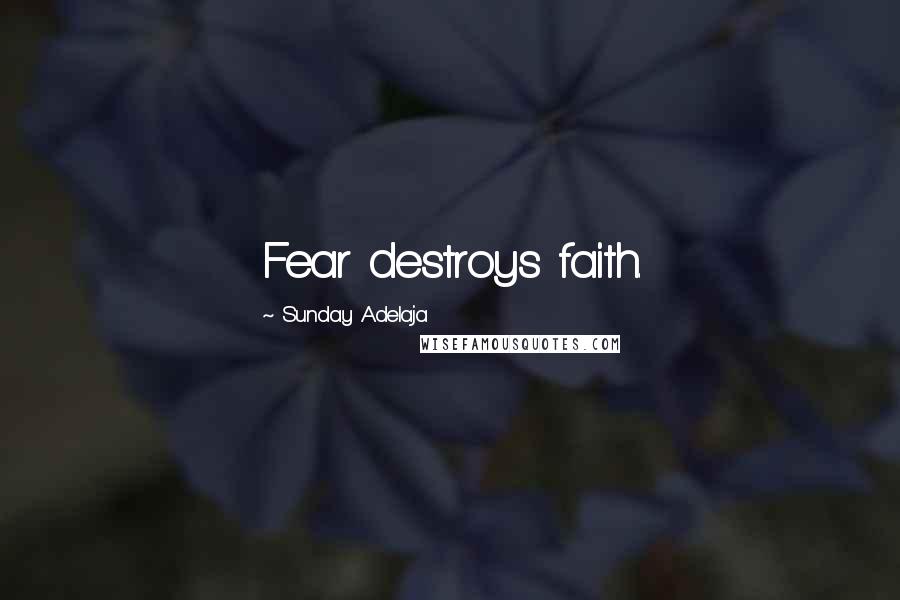 Sunday Adelaja Quotes: Fear destroys faith.