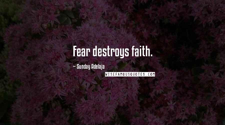Sunday Adelaja Quotes: Fear destroys faith.
