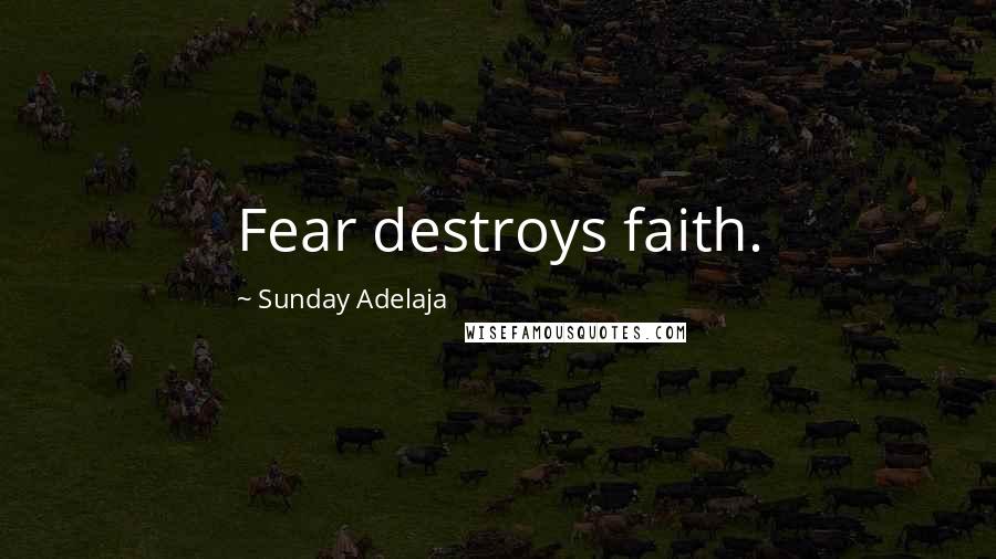 Sunday Adelaja Quotes: Fear destroys faith.