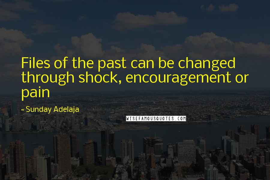 Sunday Adelaja Quotes: Files of the past can be changed through shock, encouragement or pain