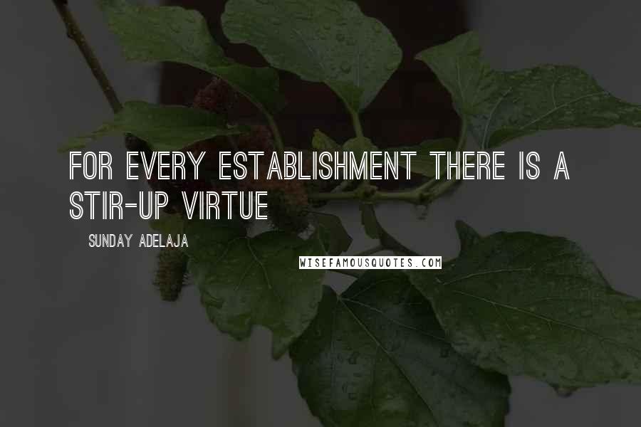 Sunday Adelaja Quotes: For every establishment there is a stir-up virtue