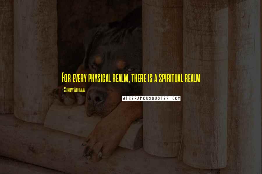 Sunday Adelaja Quotes: For every physical realm, there is a spiritual realm