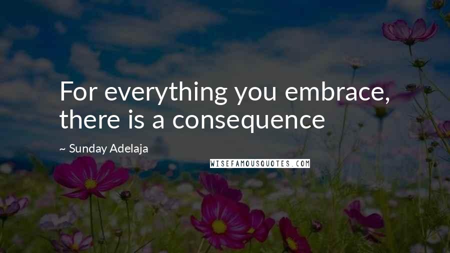 Sunday Adelaja Quotes: For everything you embrace, there is a consequence