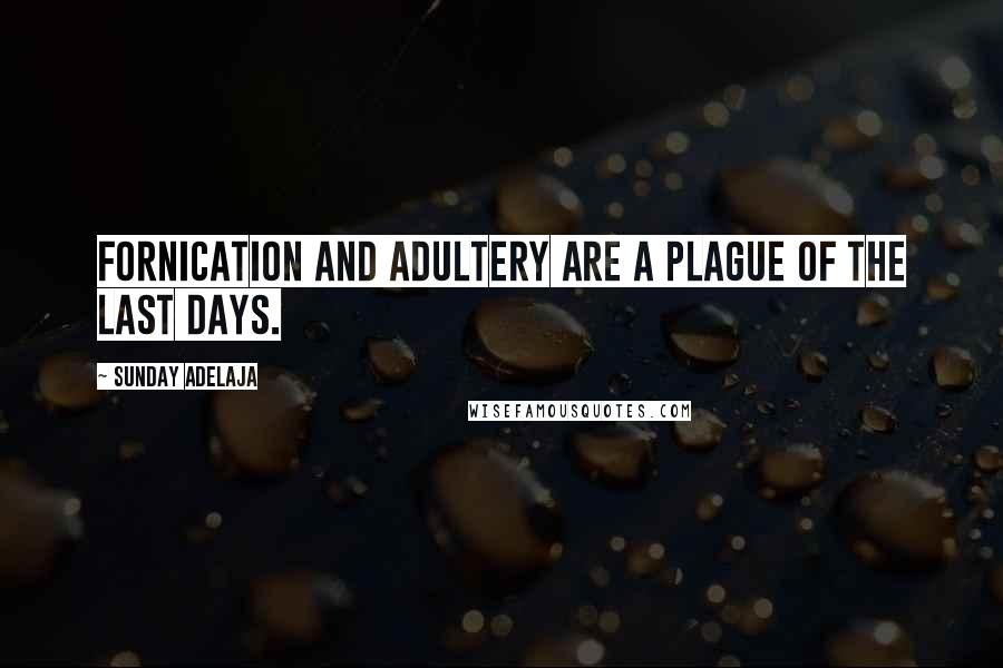 Sunday Adelaja Quotes: Fornication and adultery are a plague of the last days.