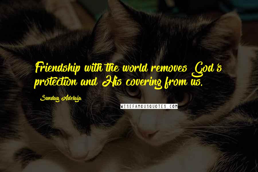 Sunday Adelaja Quotes: Friendship with the world removes God's protection and His covering from us.