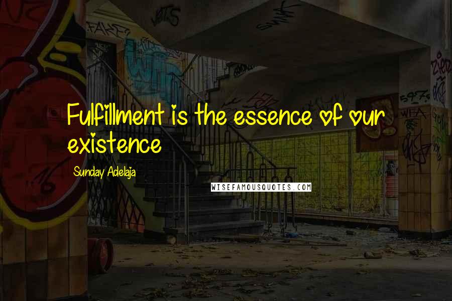 Sunday Adelaja Quotes: Fulfillment is the essence of our existence