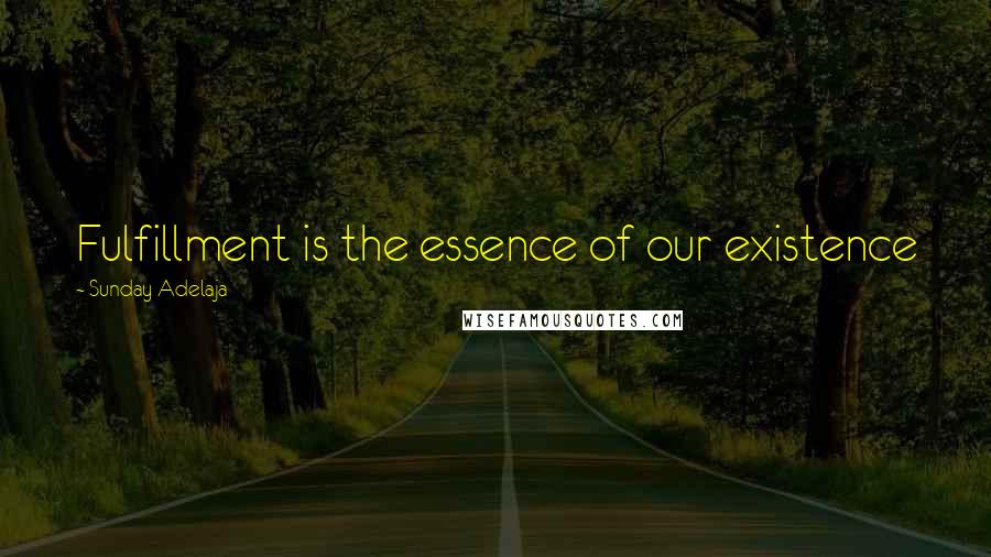 Sunday Adelaja Quotes: Fulfillment is the essence of our existence