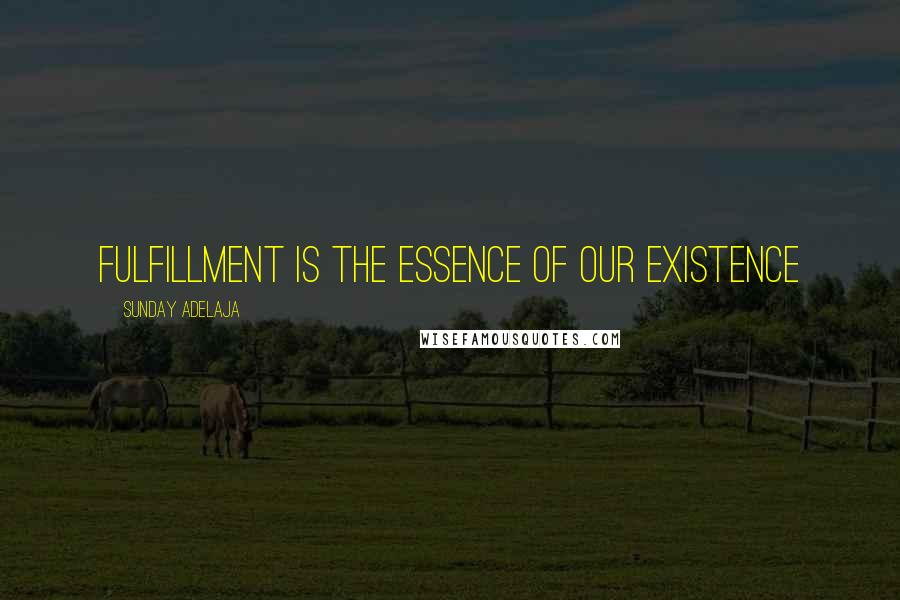 Sunday Adelaja Quotes: Fulfillment is the essence of our existence