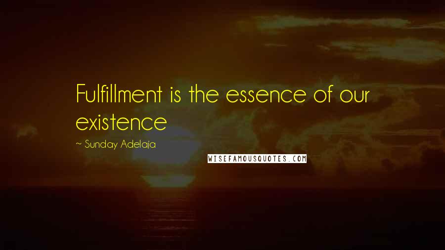 Sunday Adelaja Quotes: Fulfillment is the essence of our existence