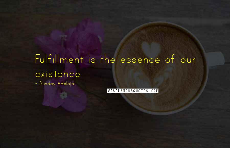 Sunday Adelaja Quotes: Fulfillment is the essence of our existence