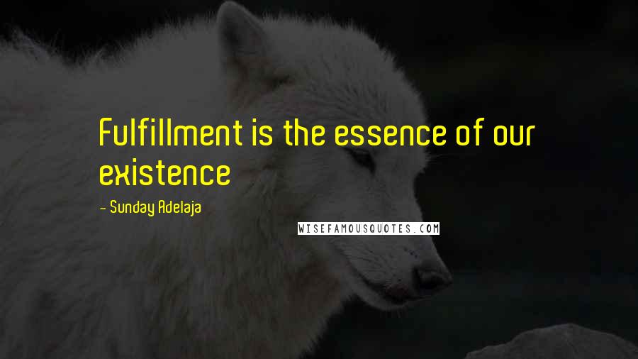 Sunday Adelaja Quotes: Fulfillment is the essence of our existence