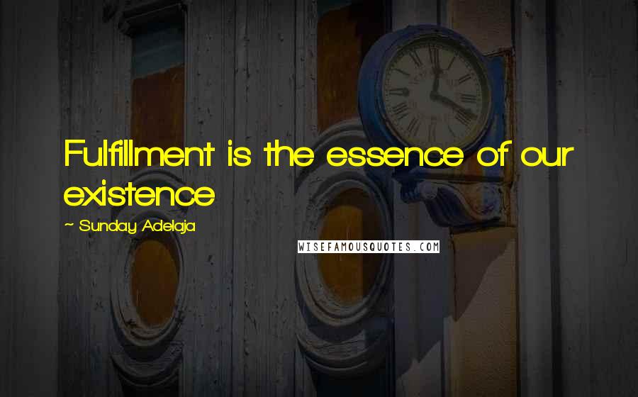 Sunday Adelaja Quotes: Fulfillment is the essence of our existence