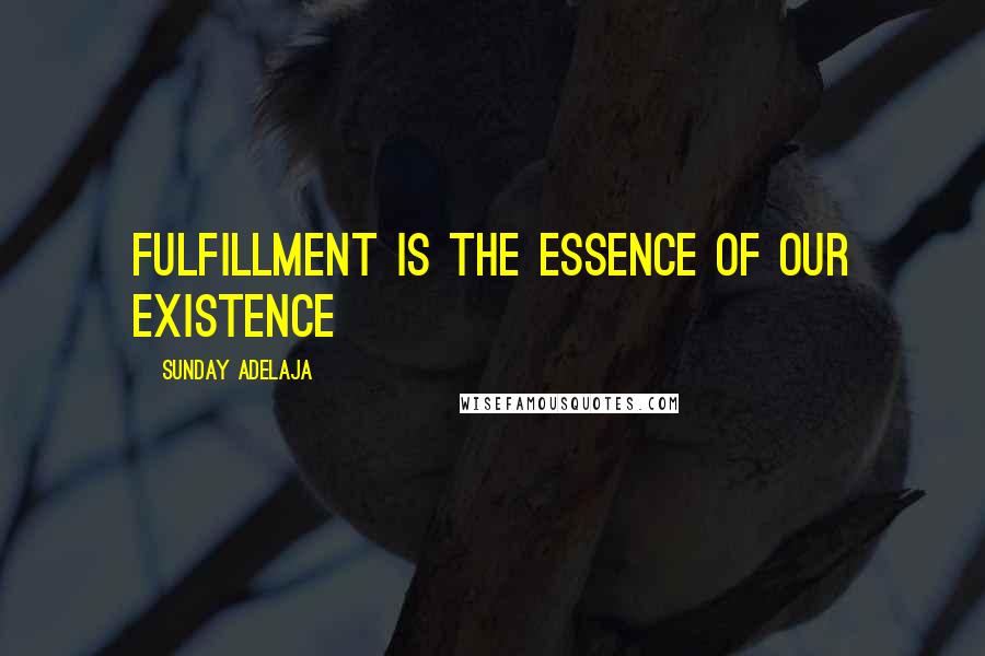 Sunday Adelaja Quotes: Fulfillment is the essence of our existence