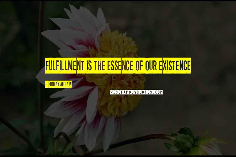 Sunday Adelaja Quotes: Fulfillment is the essence of our existence