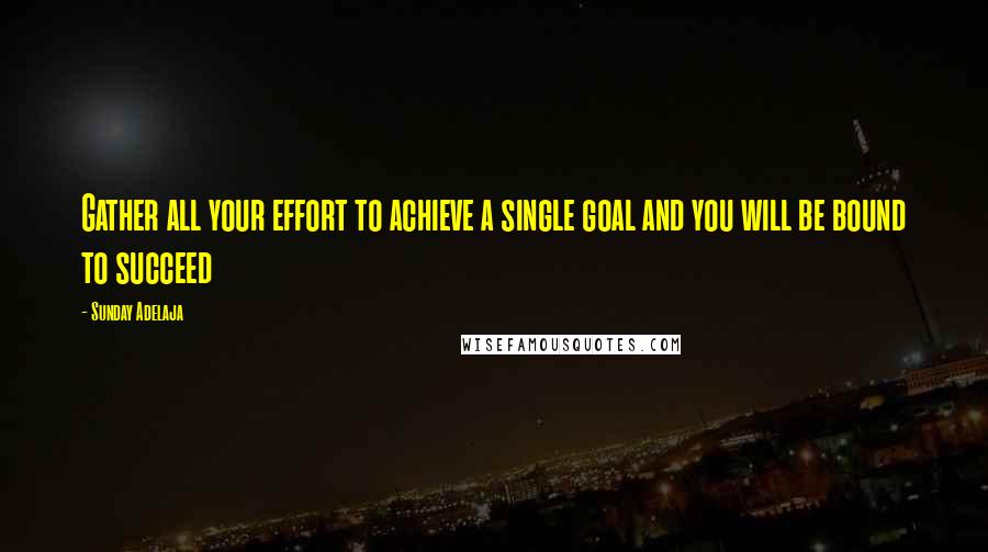 Sunday Adelaja Quotes: Gather all your effort to achieve a single goal and you will be bound to succeed