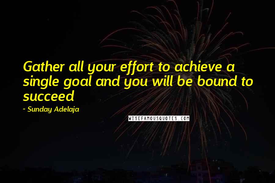 Sunday Adelaja Quotes: Gather all your effort to achieve a single goal and you will be bound to succeed