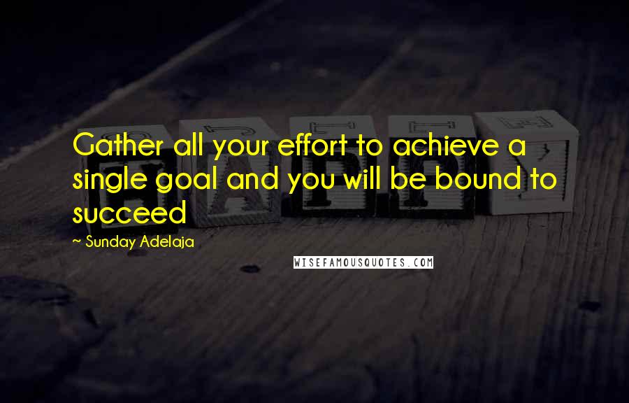 Sunday Adelaja Quotes: Gather all your effort to achieve a single goal and you will be bound to succeed