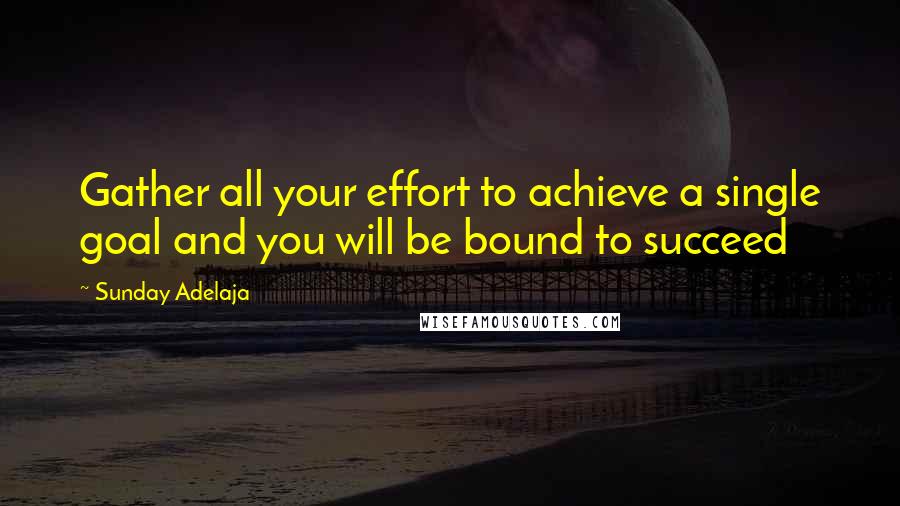 Sunday Adelaja Quotes: Gather all your effort to achieve a single goal and you will be bound to succeed