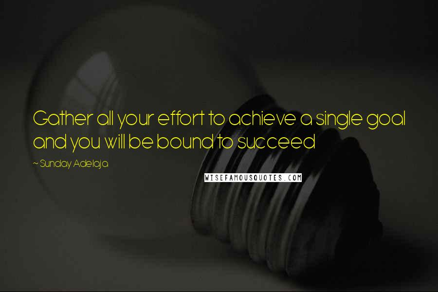 Sunday Adelaja Quotes: Gather all your effort to achieve a single goal and you will be bound to succeed