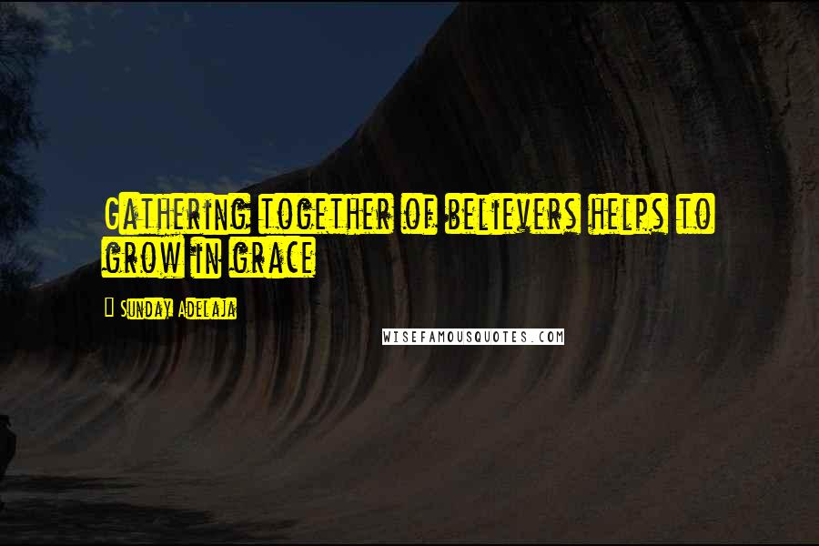 Sunday Adelaja Quotes: Gathering together of believers helps to grow in grace